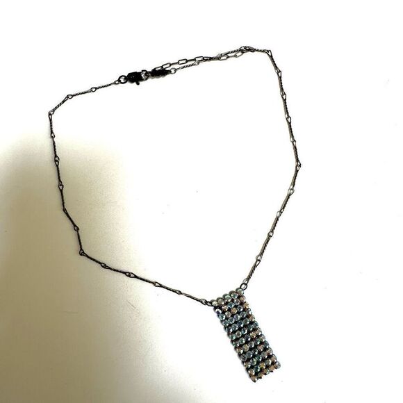 Bellagio rhinestone rectangular pendant necklace - Picture 10 of 10